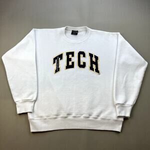 Vintage South Dakota Tech Sweatshirt Adult Medium White Mines Hardrockers 90s